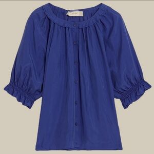 JOIE Moneta Silk Blouse - Clematis Blue